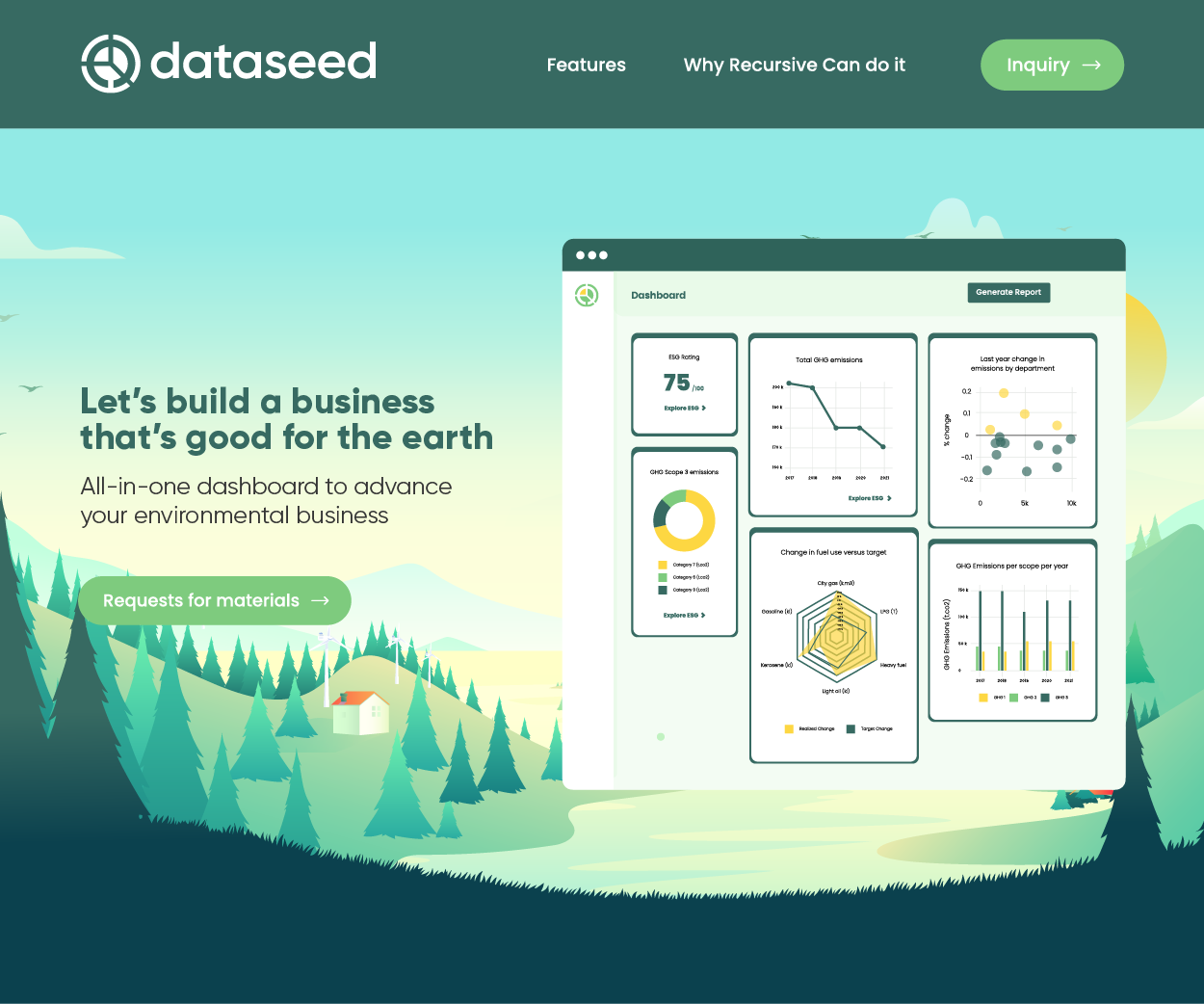 DataSeed ESG management all-in-one platform Logo Website Implementation Image