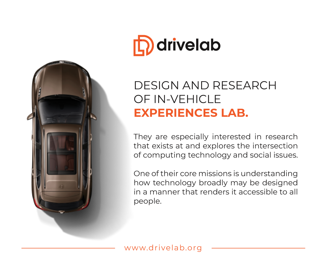 DriveLab the Design and Research of In-Vehicle Experiences Lab Logo Implementation Image