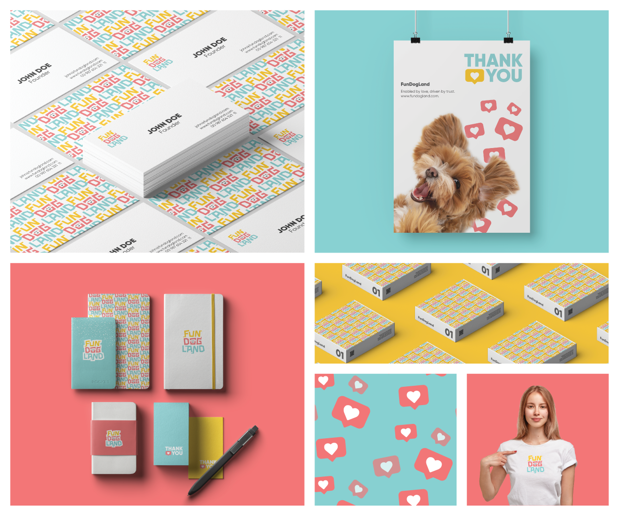 FunDogLand – community, marketplace and facilities for dogs and their owners Brand Image Design
