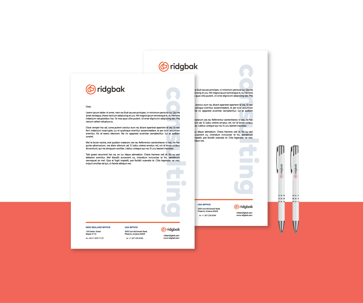 Ridgbak - enterprise risk management company Stationary Design Image