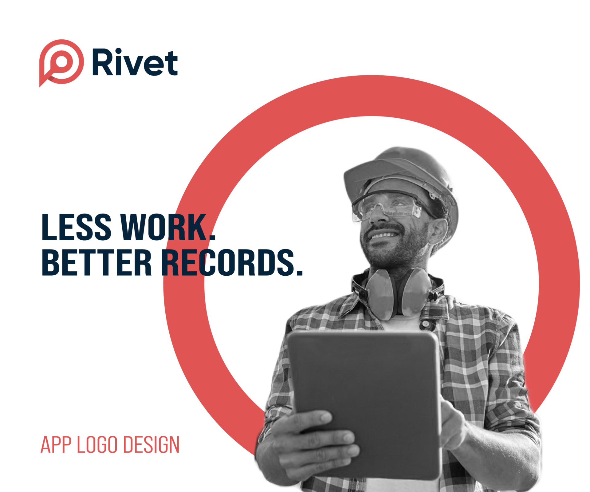 Rivet – app for simple communication for construction projects Logo Design Image