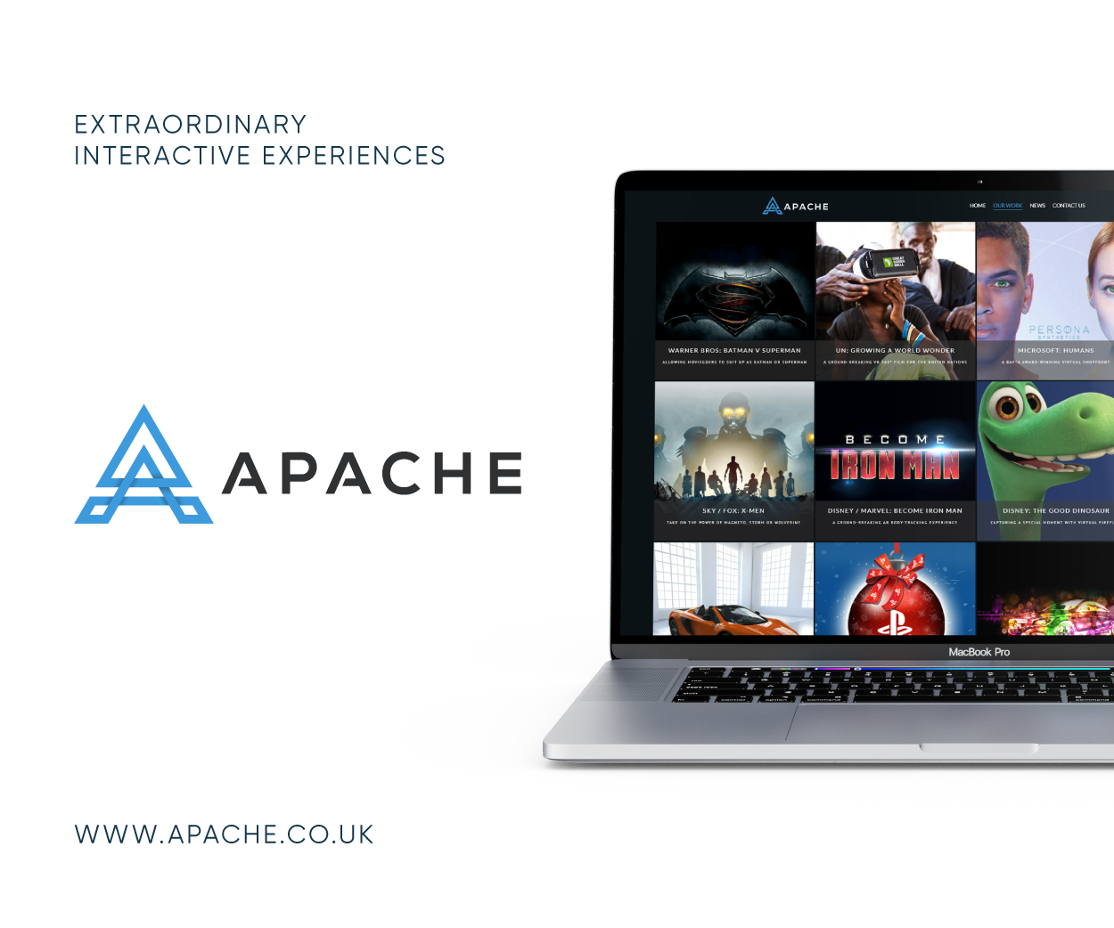 Apache an industry-leading VR, AR & MR development studio Logo Implementation on Website Image