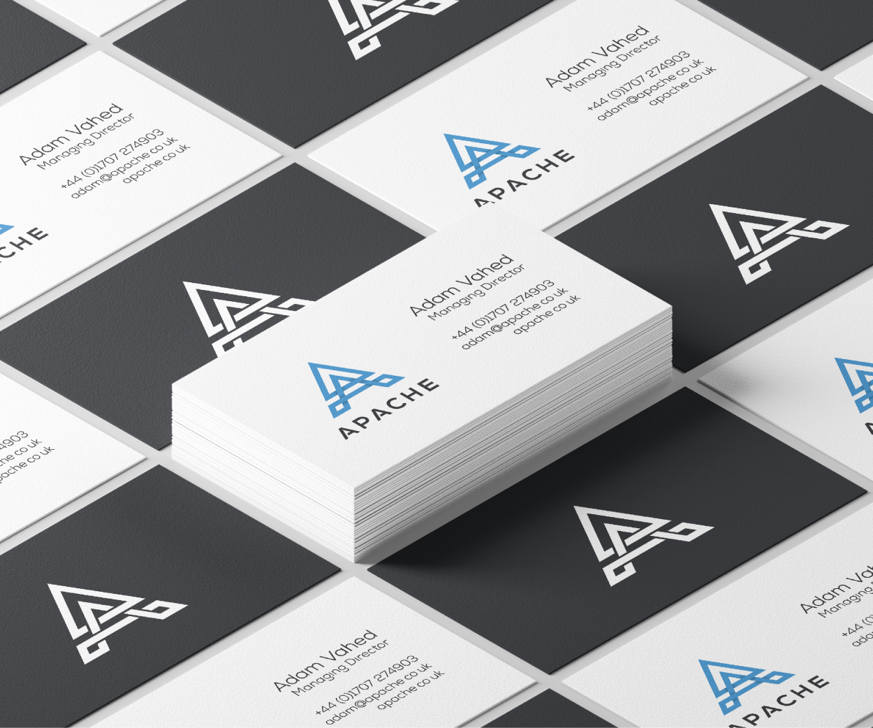 Apache an industry-leading VR, AR & MR development studio Business Card Design Image